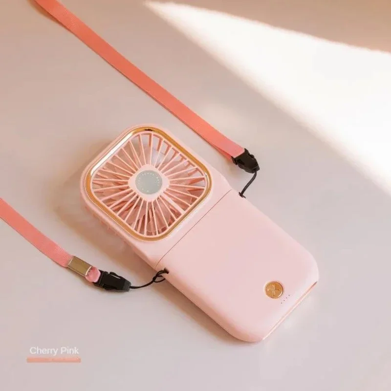 휴대용 미니 핸디 선풍기 USB 충전식 접이식 목걸이 선풍기 3단 풍량 조절 휴대용 소형 포켓 선풍기 가정 사무실 야외용