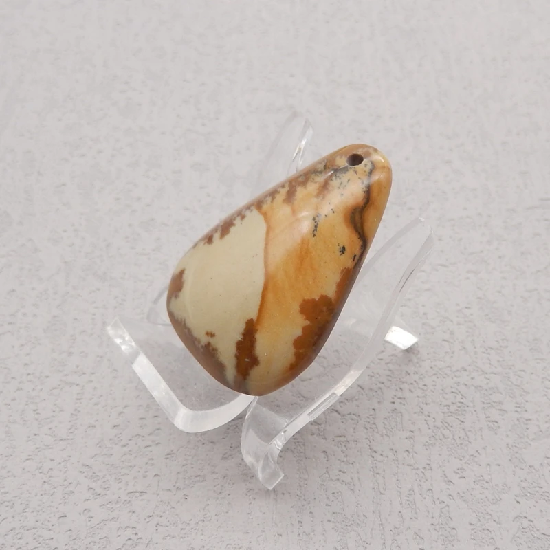Natural Stone Us Biggs Jasper Pendant Bead, Fashion Jewelry Necklace Accessories For Men Women 34x22x6mm 8g