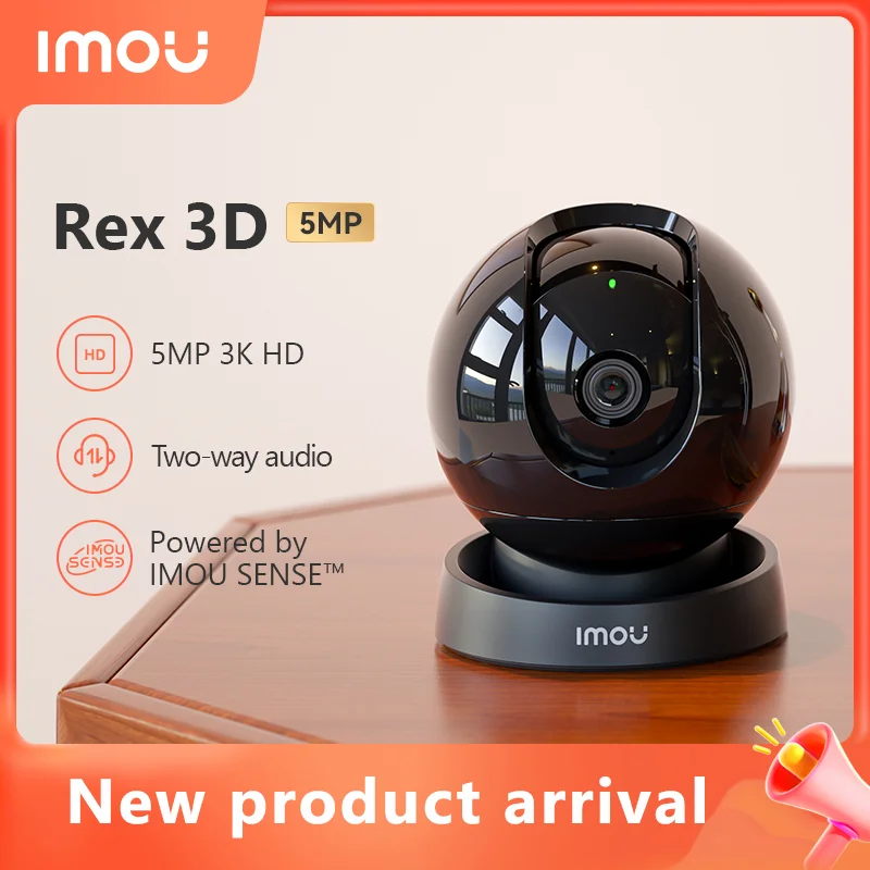 IMOU Rex 3D 5MP Wifi IP Camera Home Security 360 Camera AI Human Detection Baby Phone Camera Night Vision ptz Camera