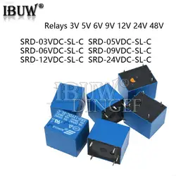 リレーSRD-03VDC-SL-C SRD-05VDC-SL-C SRD-06VDC-SL-C SRD-09VDC-SL-C SRD-09VDC-SL-C SRD-12VDC-SL-C 3v 5v 6v 9v 12v 24v 48v 10a 250vac 5ピン