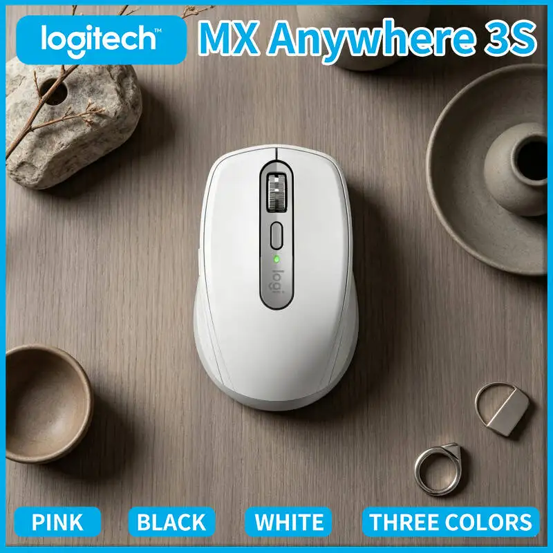 

High-Precision Logitech MX Anywhere 3S - 8K DPI, Hyper-Scroll, Silent Click, Anti-Slip Grip, USB-C Quick Charge for Work