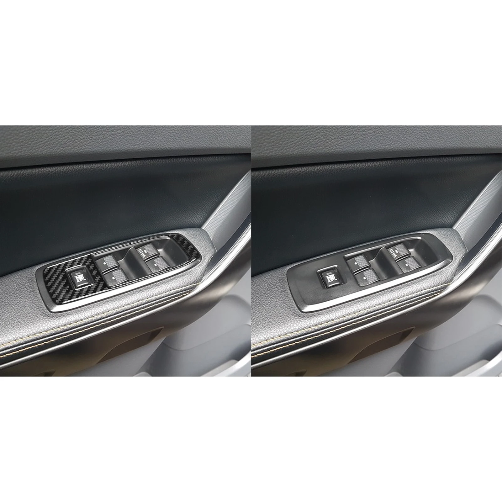 For Ford Ranger Sport 2020-2022 Door Control Window Lift Switch Frame Trim Real Soft Carbon Fiber Interior Accessories Sticker