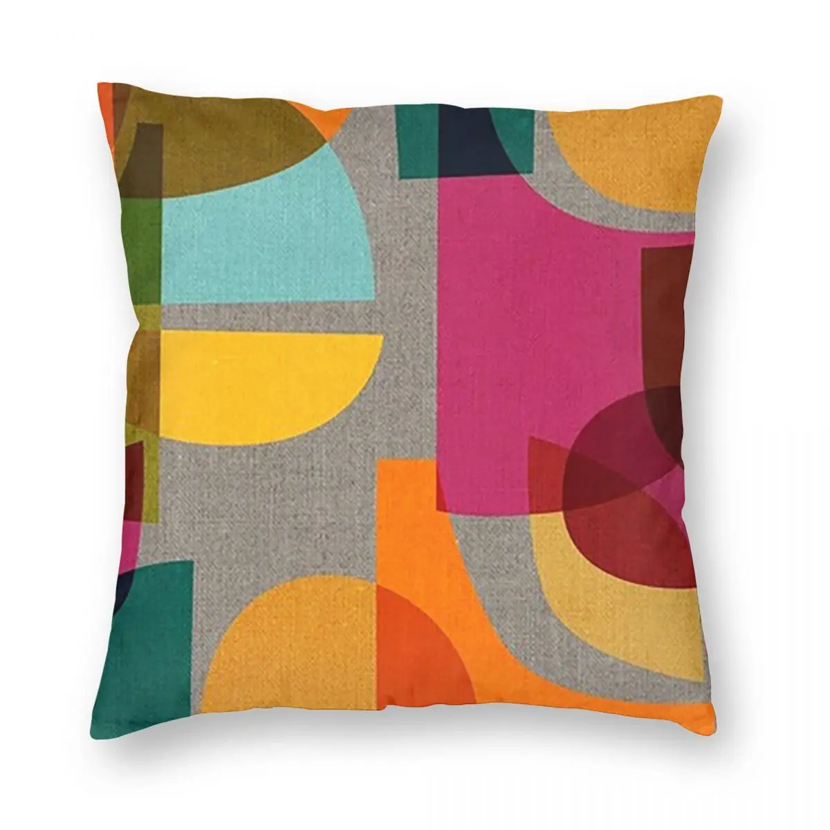 

Квадратная наволочка с калейдоскопом середины века, декоративная наволочка, наволочка для домашнего дивана, гостиной