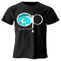 Camiseta informal con estampado de océano y Pacífico, ropa de calle a la moda para hombre, camiseta de Hip Hop, ropa holgada y transpirable, camisetas cómodas