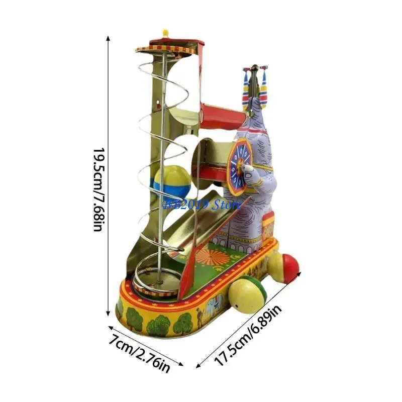 Q0KB Elephant Acrobatics Tin Toy per display desktop giocattolo meccanico Nostalgico post-80