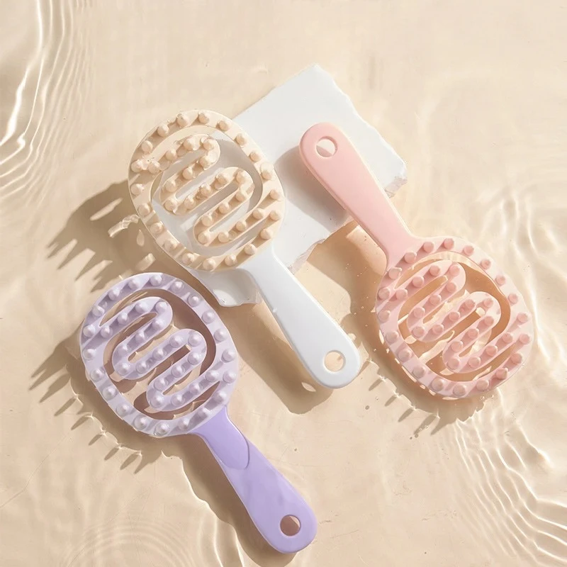 Shampoo-Haarbürste, Kopfmassagebürste, Kopfhautkamm, Kopfwaschbürste mit langem Griff, Trocken- und Nassbürste, Dusch- und Spa-Haarstyling-Tool für Mädchen