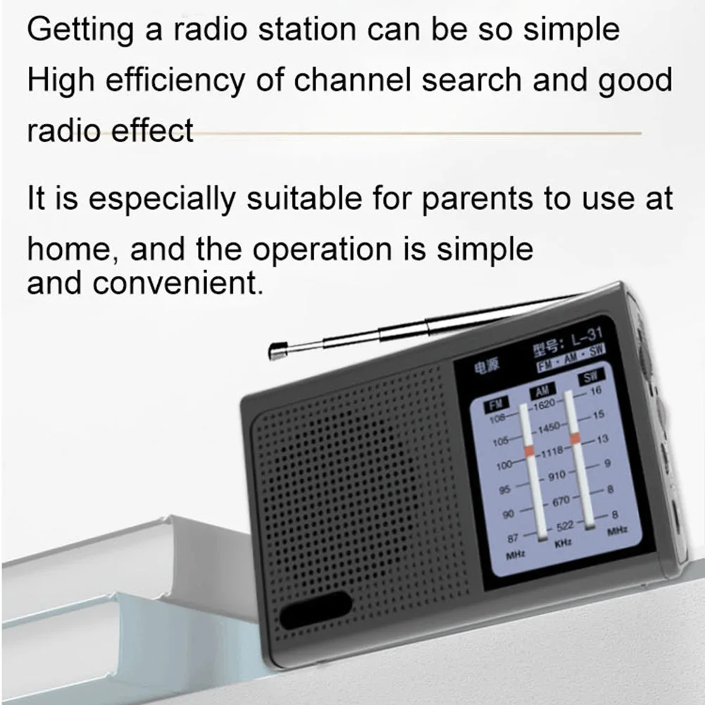 L-31 Portable Full Band Radio FM AM SW Retro Speaker with Retractable Antenna Strong Signal Wide Frequency Device