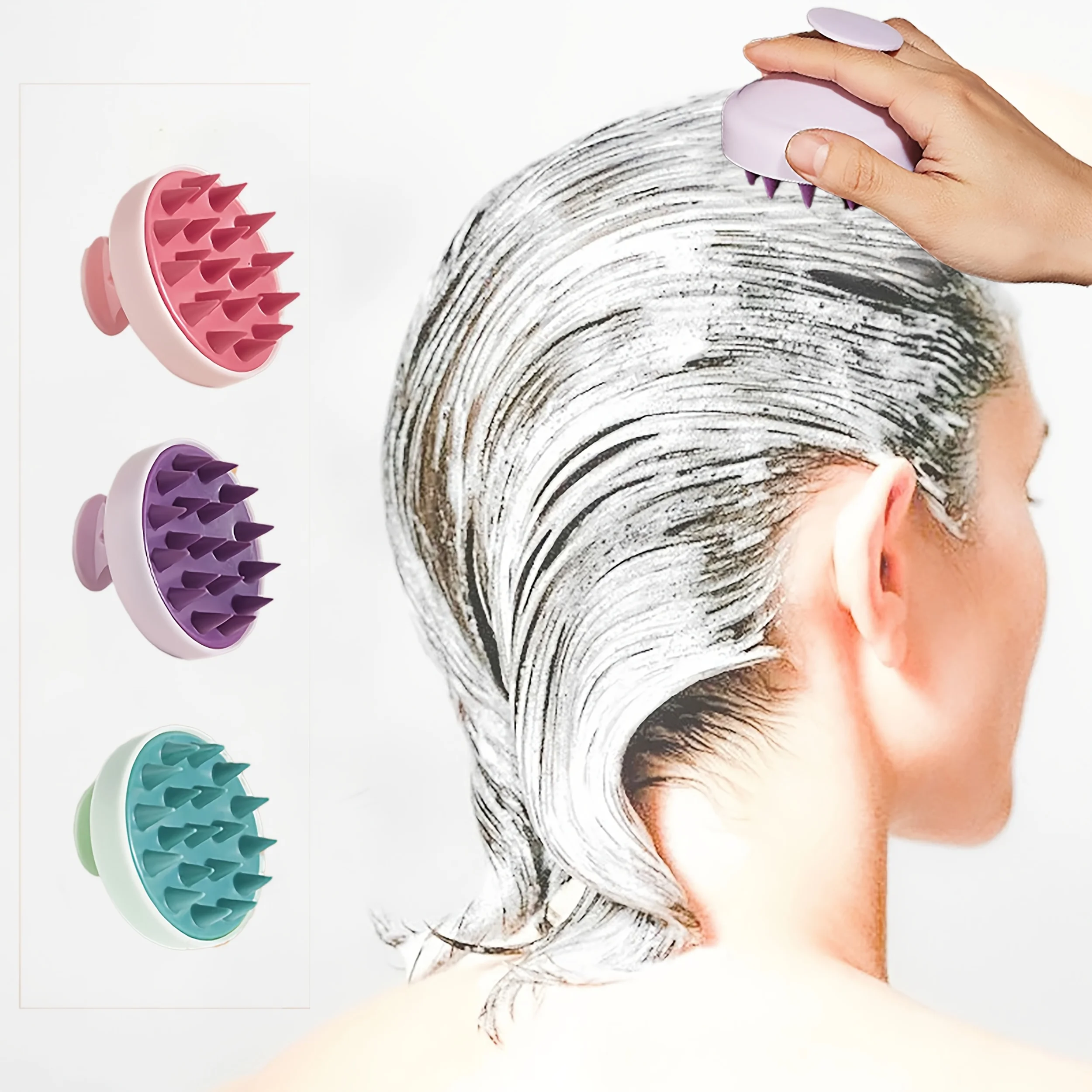 

1 шт. силиконовая щетка для шампуня-массажер для кожи головы — отшелушивает и удаляет перхоть, укрепляет волосы в душе.