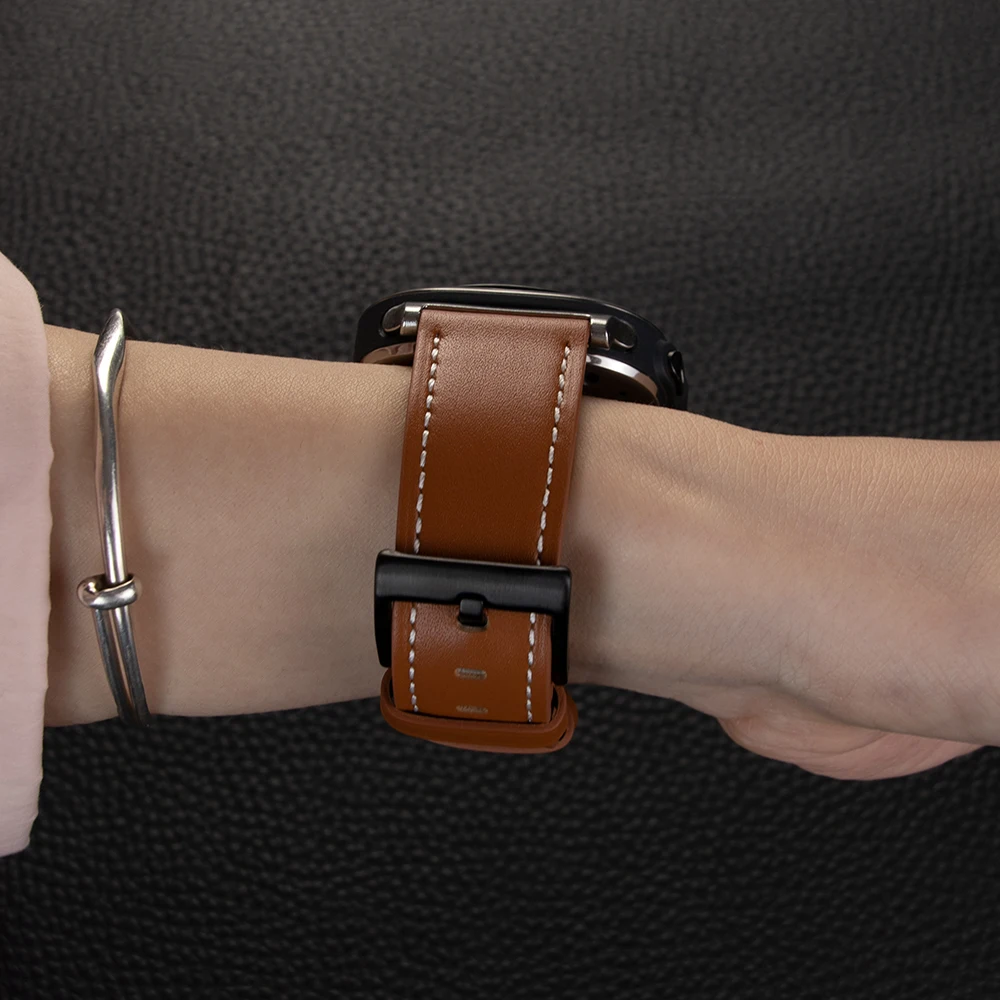 For Samsung Galaxy Watch Ultra 47mm Band Vintage Leather Bracelet Wristband For Samsung Galaxy Watch 7 47mm Business Strap