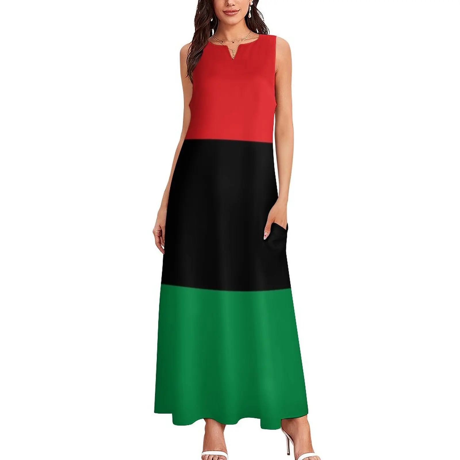 Pan African Flag T-Shirt - UNIA Flag Sticker - Afro American Flag Long Dress Bride dresses evening dress ladies