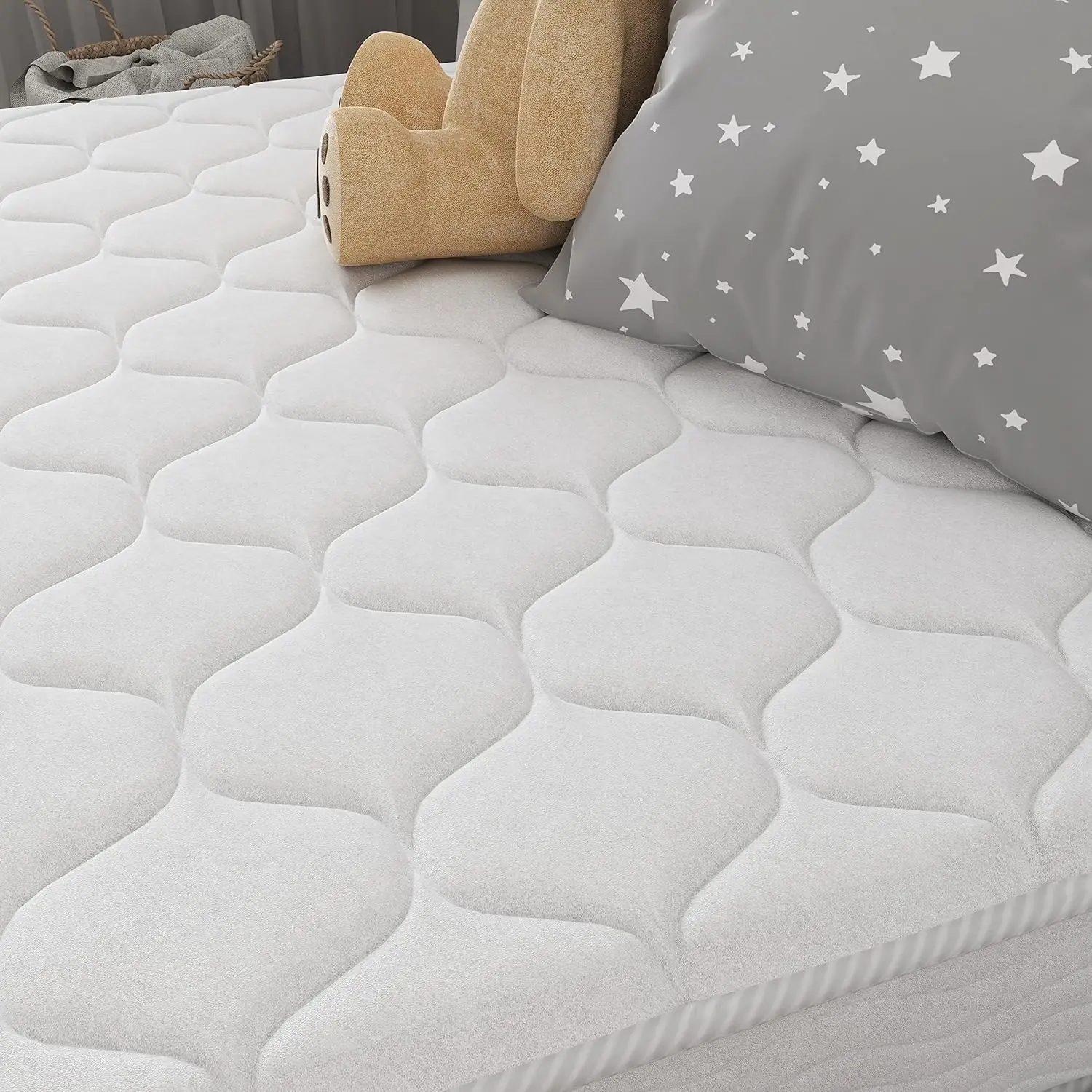 6 นิ้ว Innerspring Twin Size Medium Firm Support Relief Mattress เตียงในกล่อง สีขาว