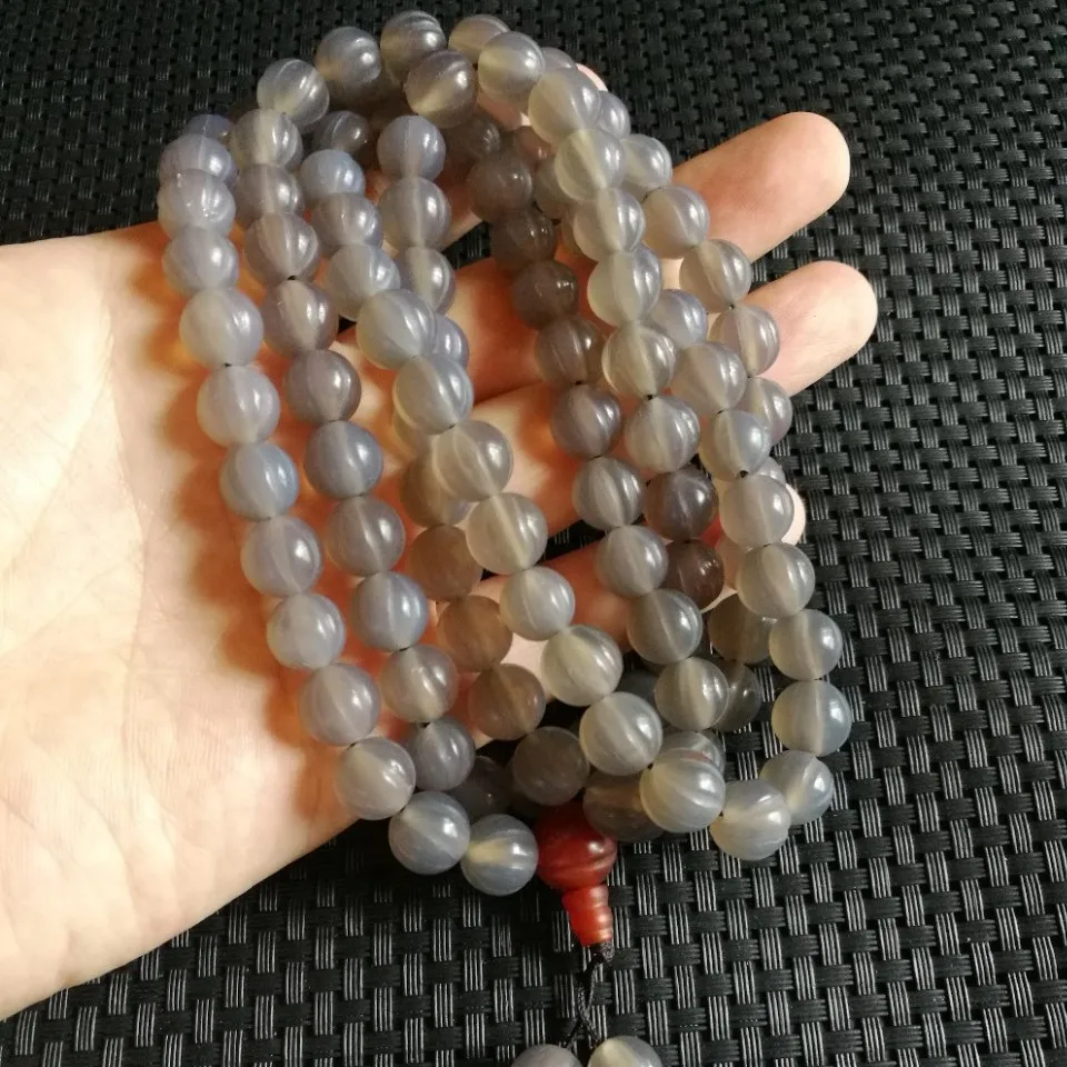 

10 мм натуральный серый агат тыквенные бусины многослойный браслет с кисточками Мала 108 ожерелье из бисера цепочка для свитера мужские и женские браслеты