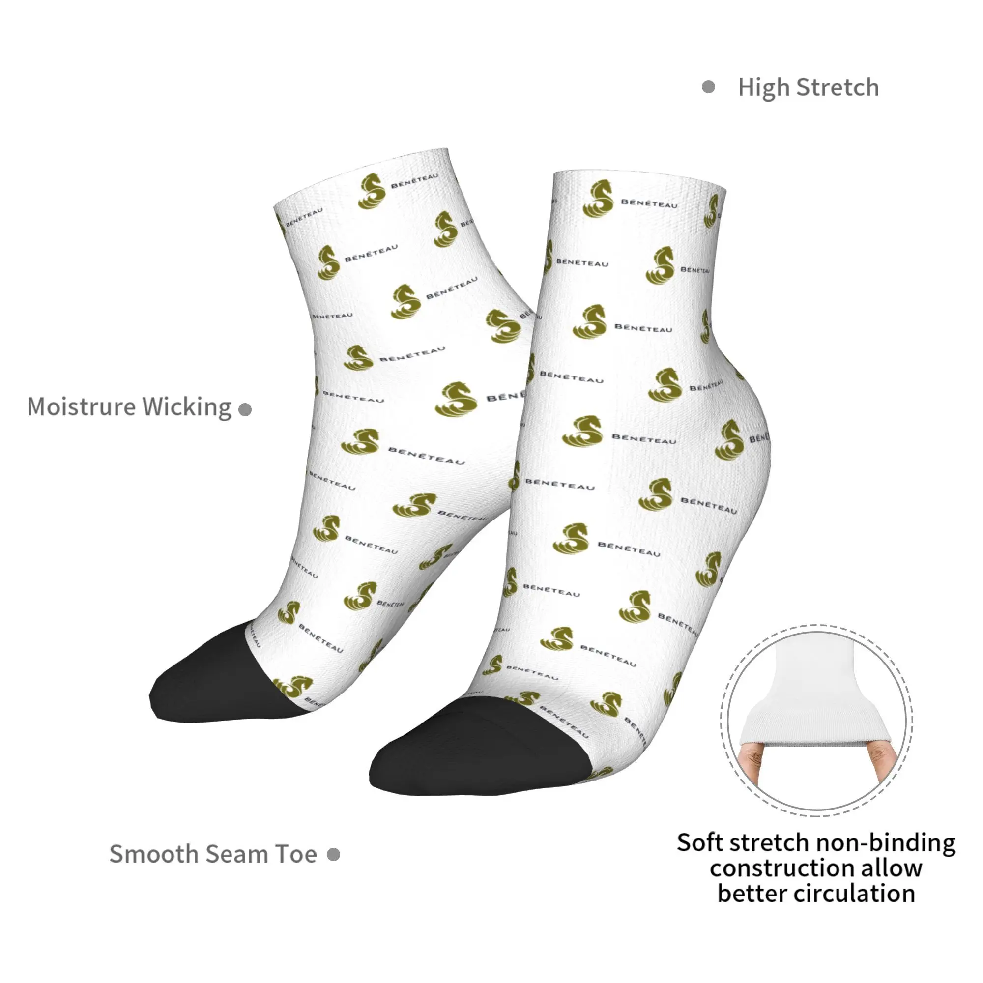 Todas as estações beneteau barcos meias harajuku super macio esporte meio tubo meias macias moda para presentes das mulheres dos homens