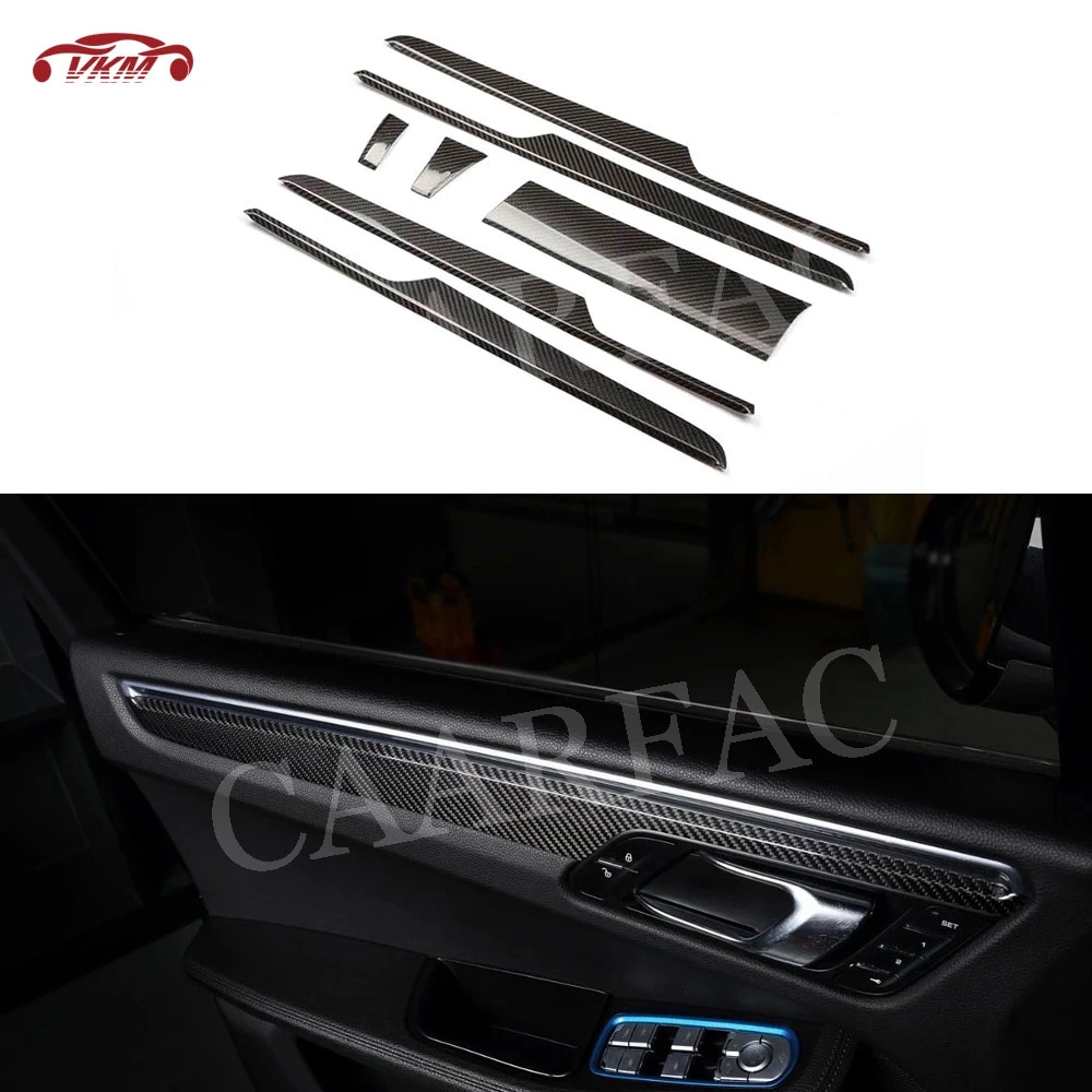 

Dry Carbon Fiber Car Dashboard Panel Garnish Cover Door Handle Trim Stickers for Porsche Macan 2014-2019 Car Accessories