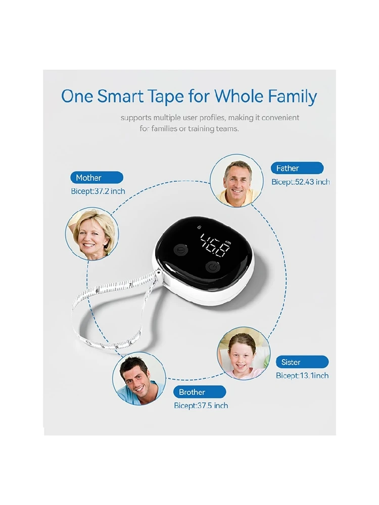 BHBD-ruban à mesurer corporel intelligent avec application, ruban à mesurer corporel Bluetooth pour la mesure de la perte de poids de forme physique affichage LED