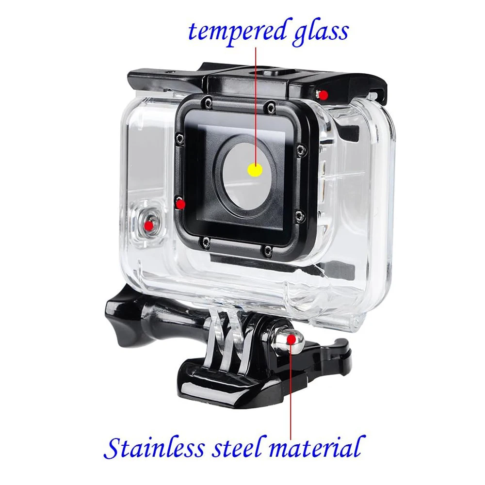 Waterproof Housing Case For GoPro Hero 7 6 5 Black Protective 45m Underwater Dive Shell with Bracket Camera Accessorie