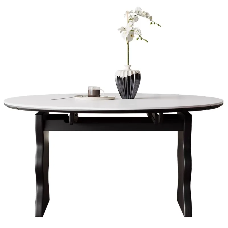 

#High End Luxury Modern Marble Top Foldable Waterproof Dining Table Set with for Hotel & Villa Use