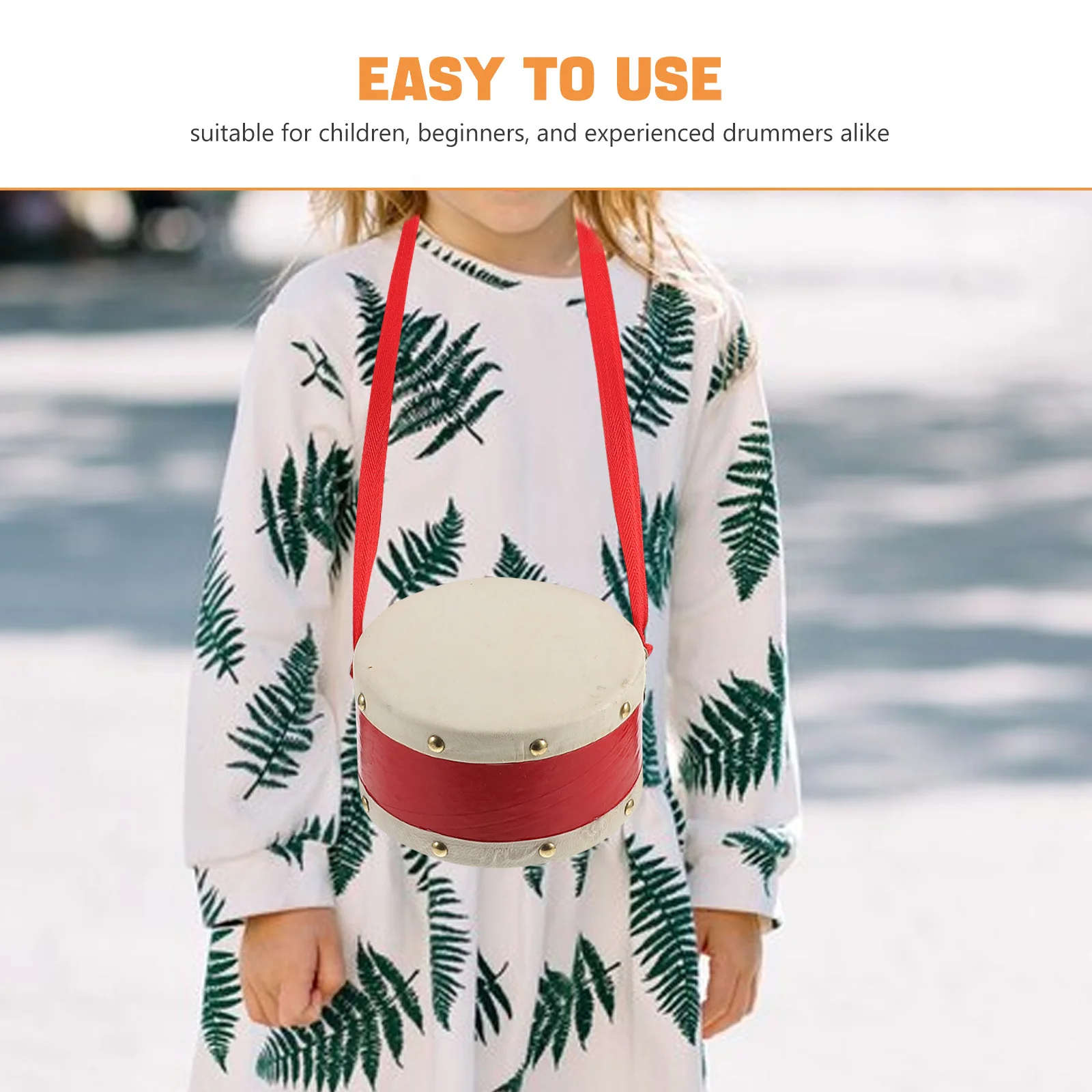 مجموعة طبلة من جلد الغنم طبلة كمين حمراء محمولة للمبتدئين أداة قرع تعليمية مع أفخاذ خشبية