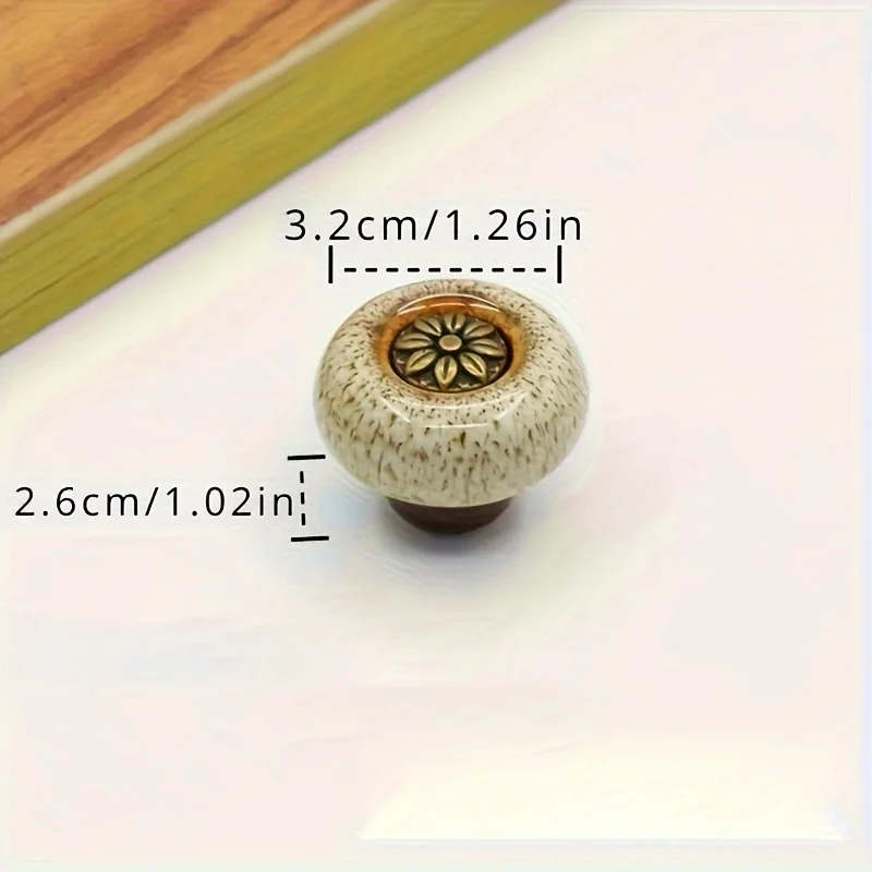 5-Pack Leopard Print Glass Cabinet Knobs: Colorful Ceramic Round Single Hole Pulls w/Install Hardware (Dresser Decor Handles)