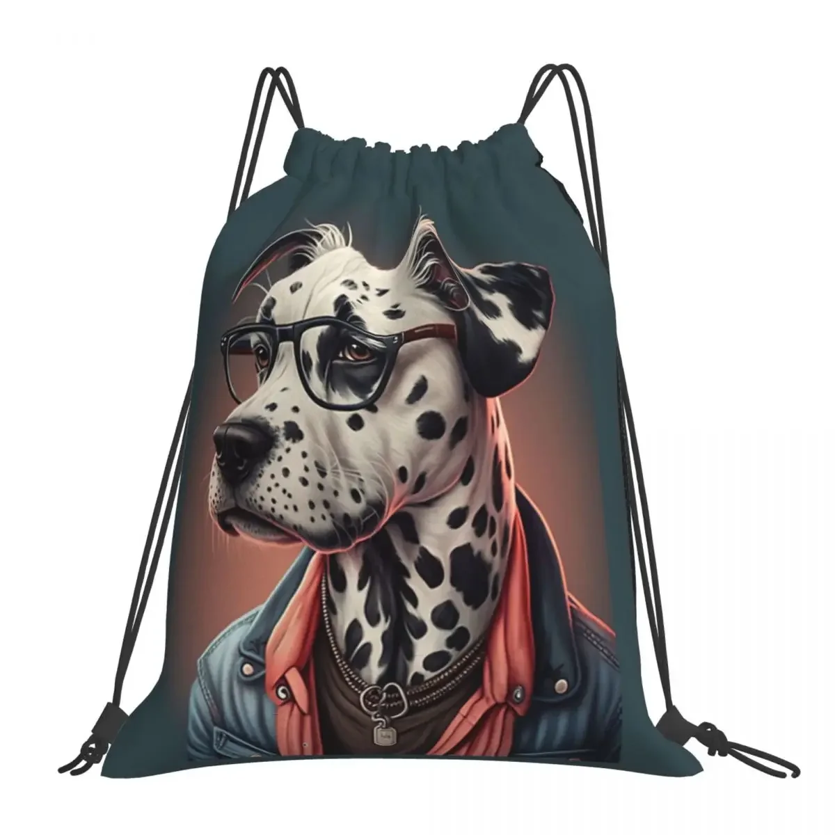 Watercolor Funny Dog Lover Backpacks Fashion Portable Drawstring Bags Drawstring Bundle Pocket Sports Bag BookBag For Man Woman