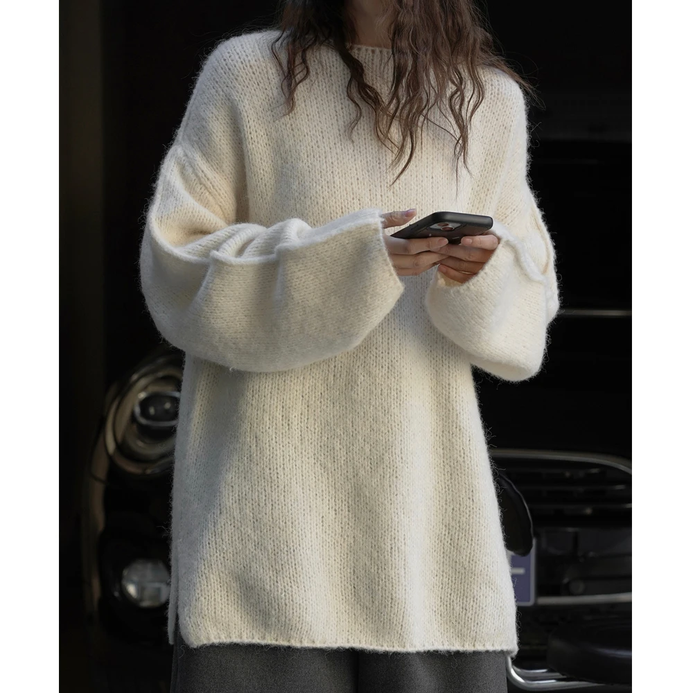 Women Soft Knitted Sweater O-Neck Long Sleeve 30% Wool Pullovers Clothes Tops For Women Sweater Pull Femme