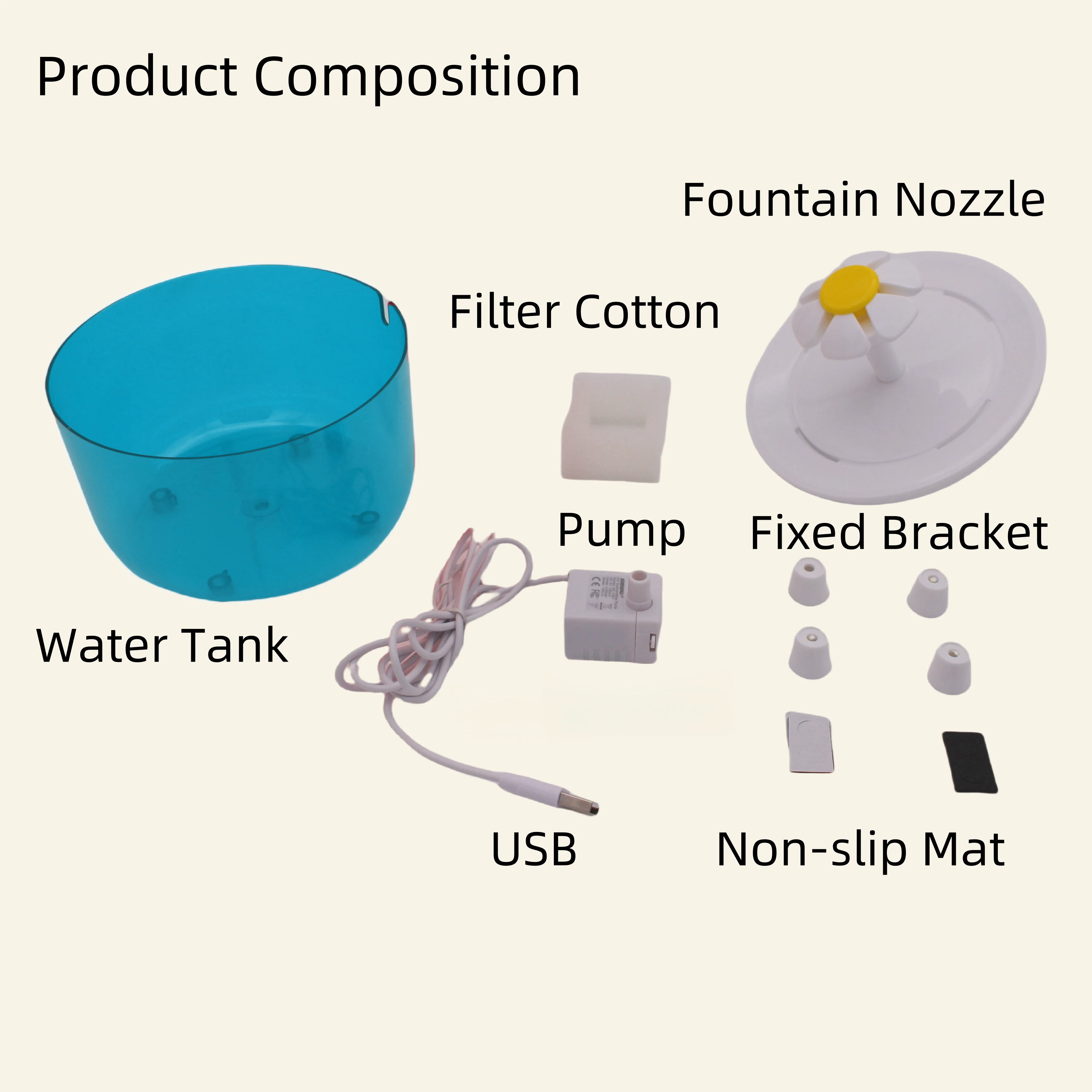 Katzen-Trinkbrunnen, 1,2L Zirkulierender Haustier-Wasserspender, USB-Betrieben, Geräuscharm, mit Filterschaum für Katzen und Kleine Hunde – Detail 6