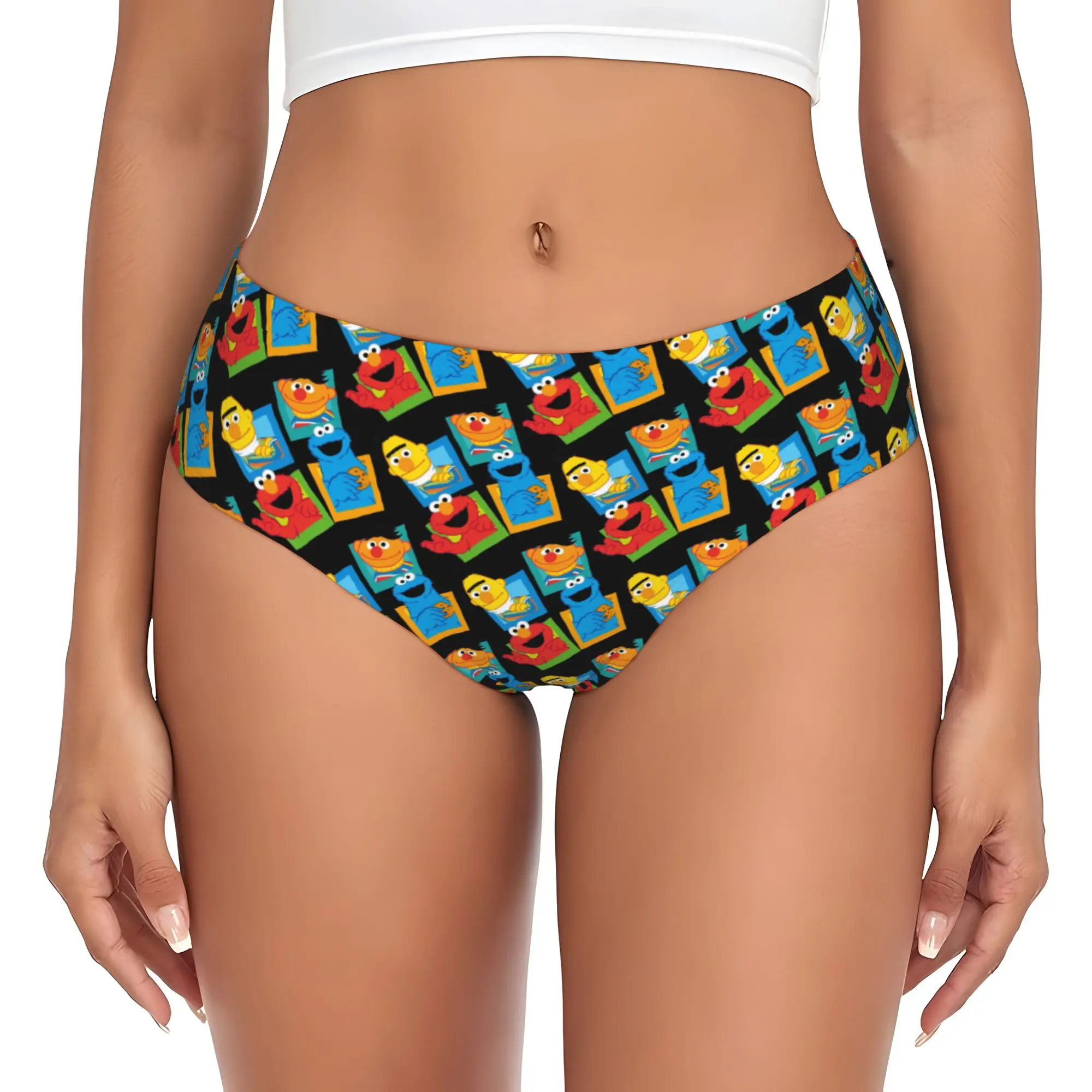 

Custom Women's Cookie Monster Panties Underwear Female Breathable Cartoon Briefs Underpants