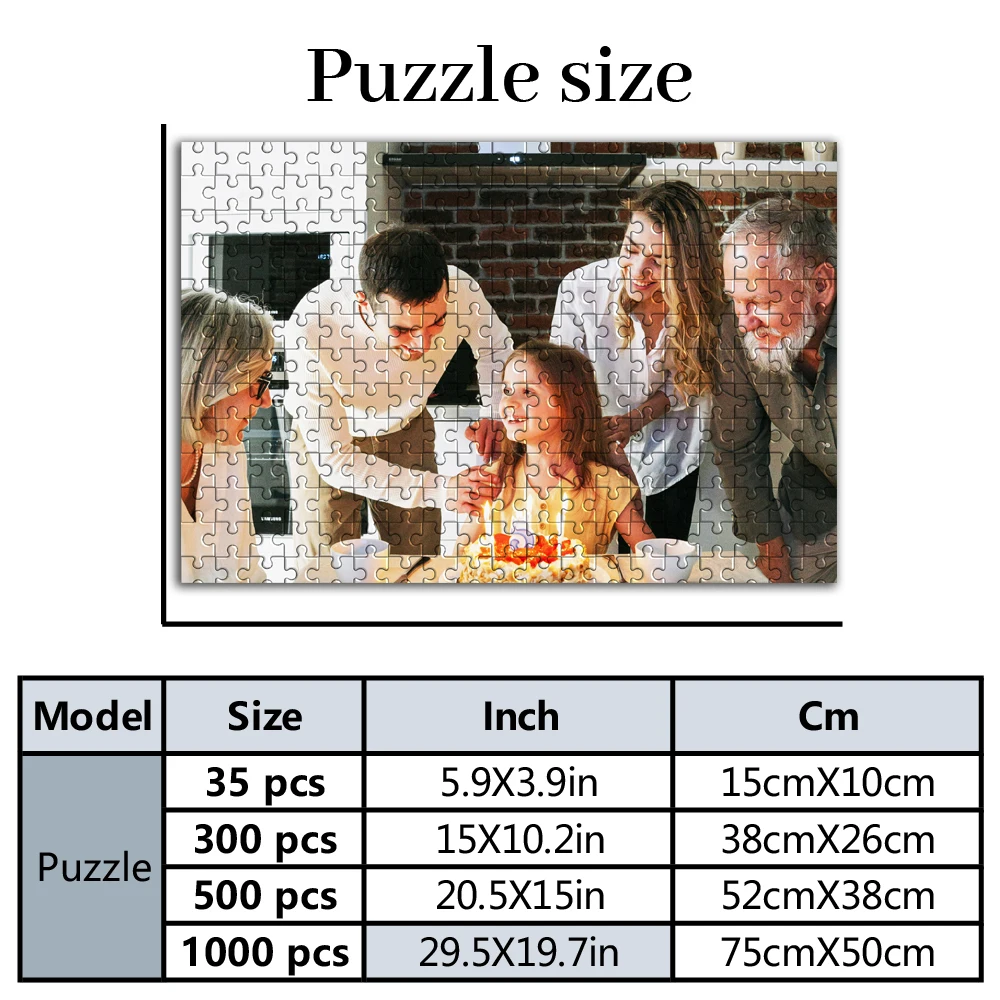 35/300/500pcs  family Custom Photo Mosaic Jigsaw puzzle Personalized Photo For Children Toy Children Gift