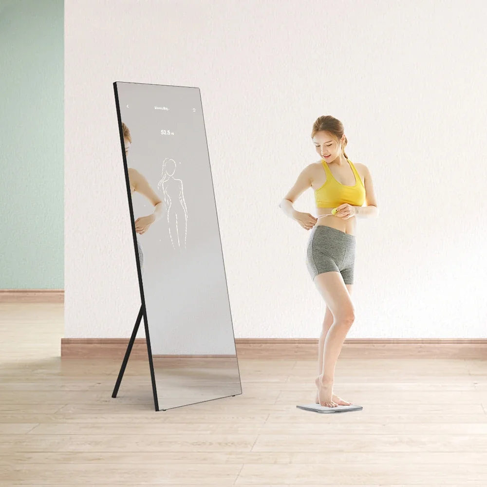 Vercon 43 Inch Intelligente Touchscreen Magic Gym Ai Smart Fitting Lcd-Scherm Oefening Interactieve Fitness Spiegel