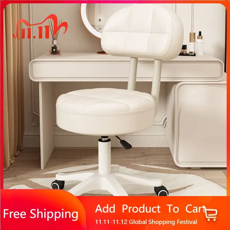 

Aesthetic White Office Chair Home Swivel Wine Fabric Leisure Floor Fashion Bedroom Raise Chair Bedroom Stoel Room Furniture