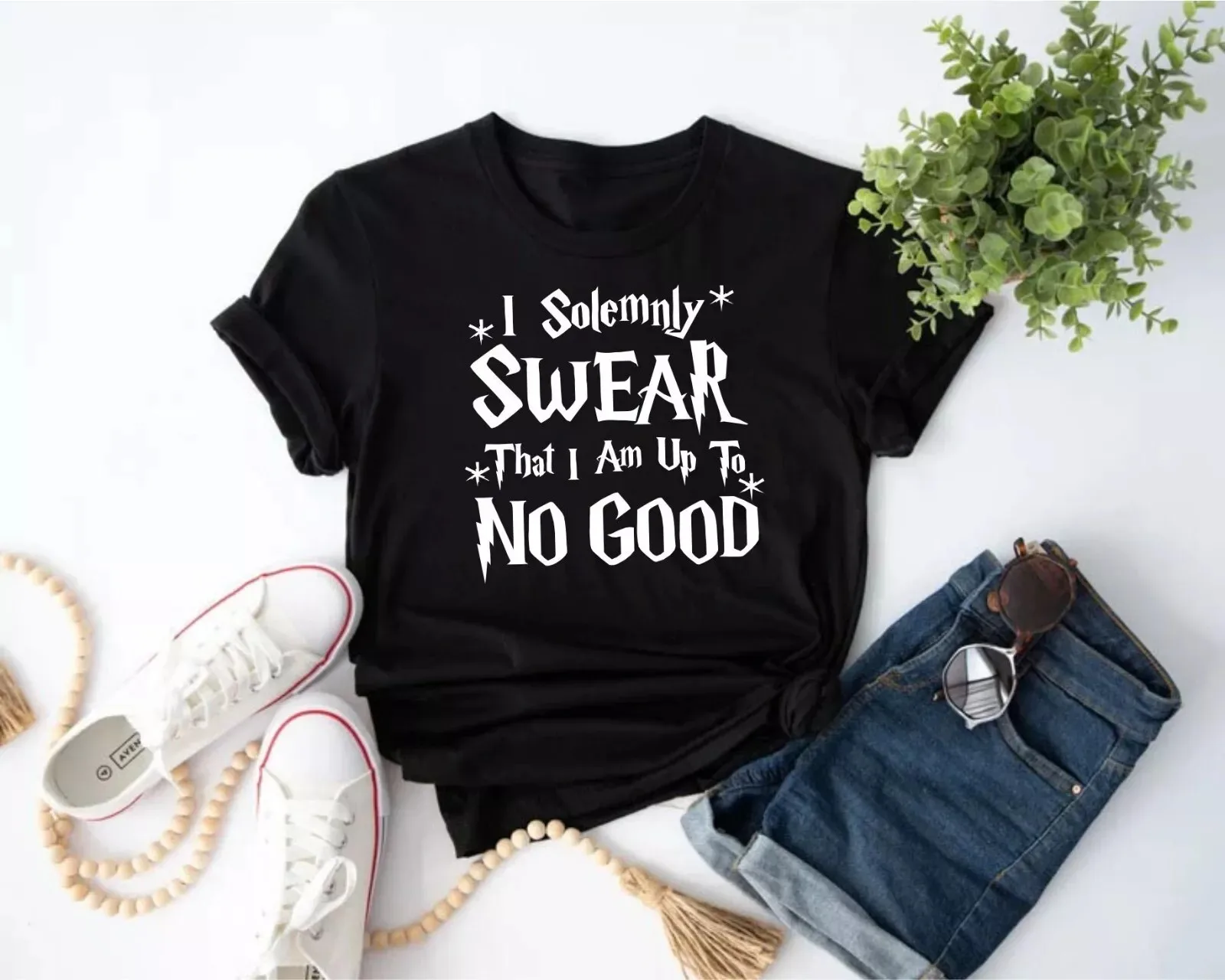 

Solemnly Swear That I Am Up To No Good T-Shirt Halloween Shirt Men Women Kids Gift IdeaDesign Printing T Shirts