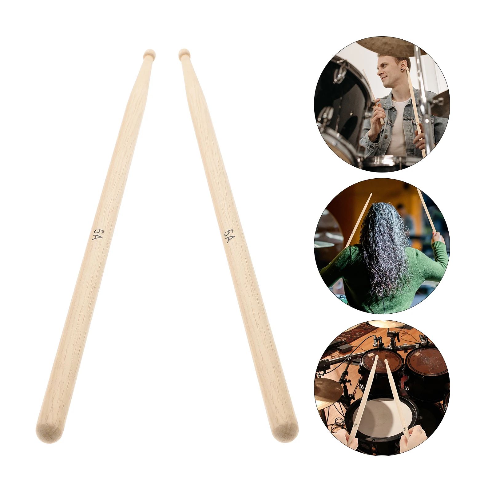 

2 Pcs Walnut Sticks Enough Drumsticks Cool Oval Musical Percussion Mallets Lightweight
