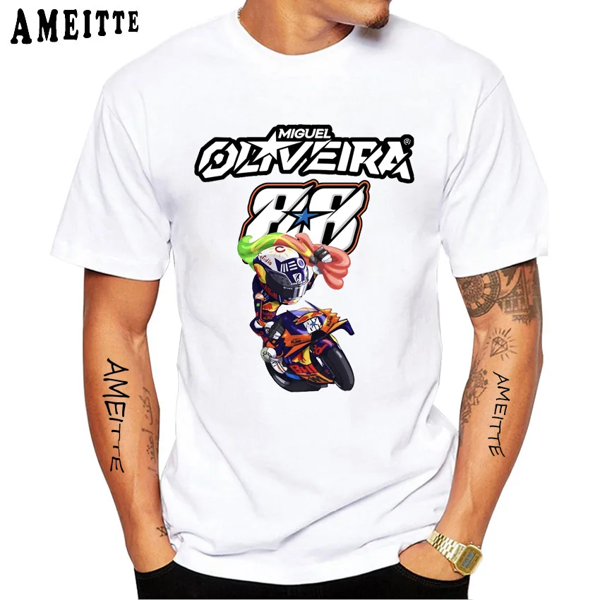 New Summer Men Short Sleeve 2023 Miguel Oliveira 88 Rider T-Shirt Moto Sport Boy Casual Tees Motorcycle Riding White Tops