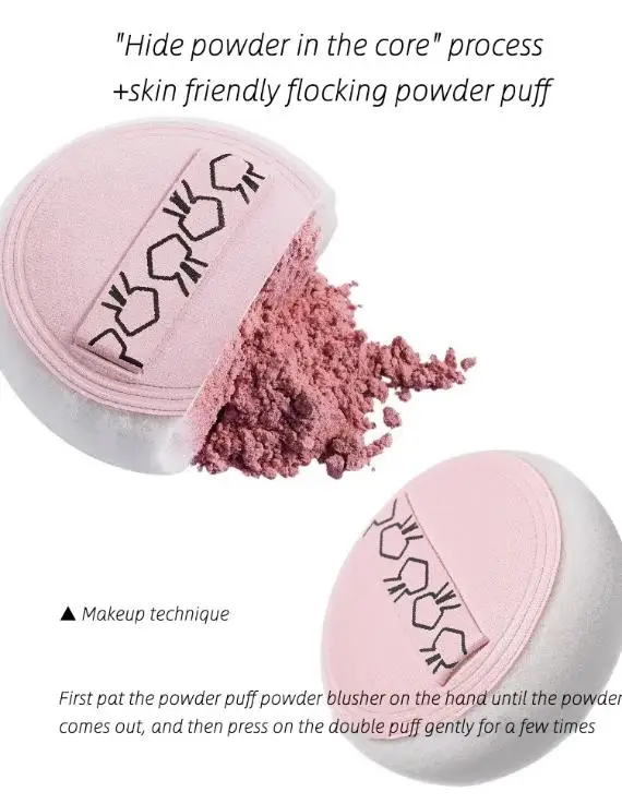 HYNTOOR Macaron Blusher Powder With Puff Natural 8g Apricot Powder Shy Peach Monochrome Blush Purple Makeup Blush Makeup