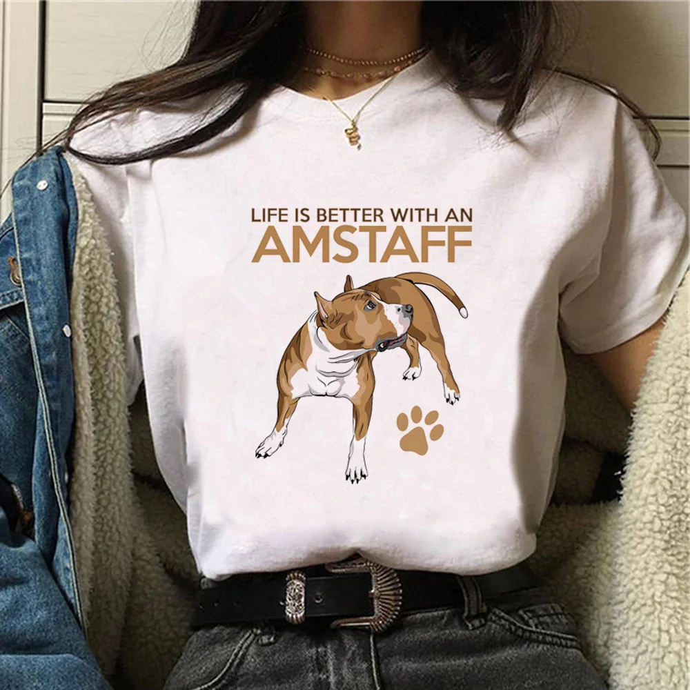 Amstaff-티셔츠, 여성 디자이너 만화 그래픽 티셔츠, 여성 그래픽 만화 스트리트웨어 의류