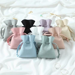 10pcs/lot Jewelry Packaging Pouches Organizer Wedding Christmas Party Candy Bag Present Suede Drawstring Gift Bag  Makeup Pouch
