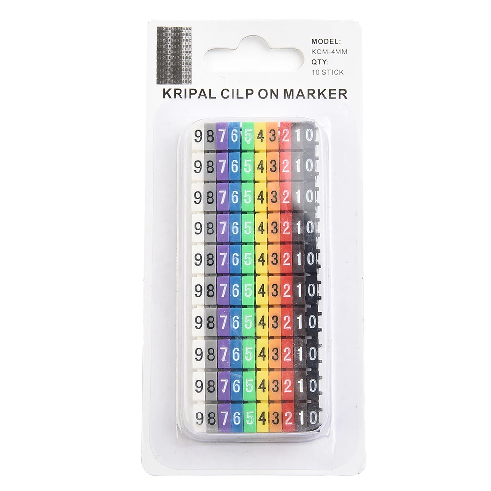 Electrical Equipment Wire Number Box Electrical Supplies C-Type Clip-on Design Colourful For Wire 1.5-6mm Brand New