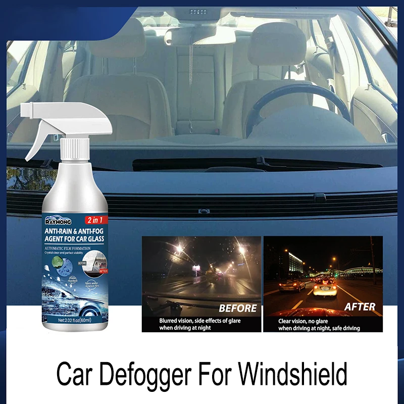 Anti-Rain & Anti-Fog Coating Agent Auto Window Hydrophobic Agent Anti Fog Spray Defogger for Car Windshield Glass Rearview