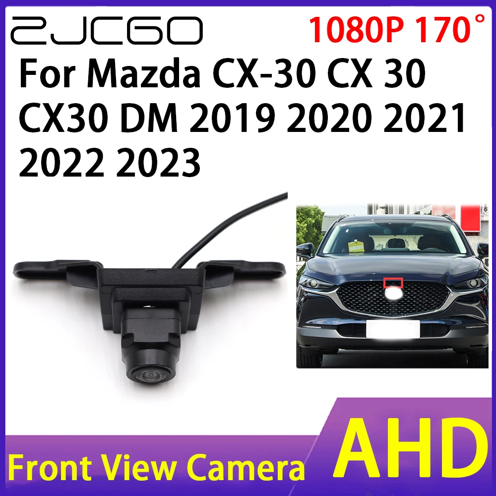 ZJCGO Car Front View Camera AHD 1080P Waterproof Night Vision CCD for Mazda CX-30 CX 30 CX30 DM 2019 2020 2021 2022 2023