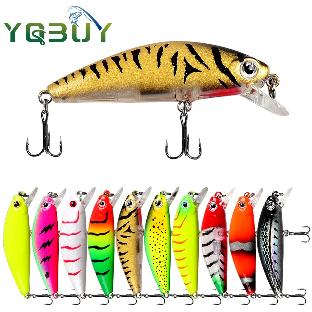 

Fishing Lure Sinking Minnow 6.5cm/9g Killer Peacock 3D Eyes Laser Bait with 2 Trible Hook