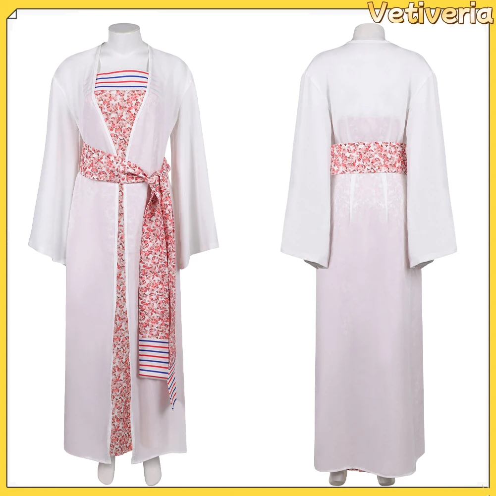 

Adult Women Anni-Frid Cosplay Synni Lyngstad Shirt Costume Floral Retro Dress Coat Belt Outfits Halloween Carnival Party Suit