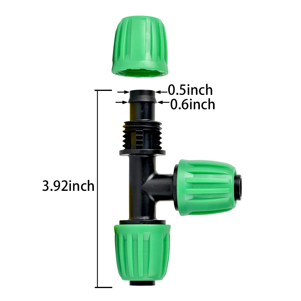 1/2 rura PE 16mm woda z węża złącze rury rozdzielacz Tee sprzęgło do 4/7mm 1/4 węża podlewanie ogrodu nawadniania kropelkowego