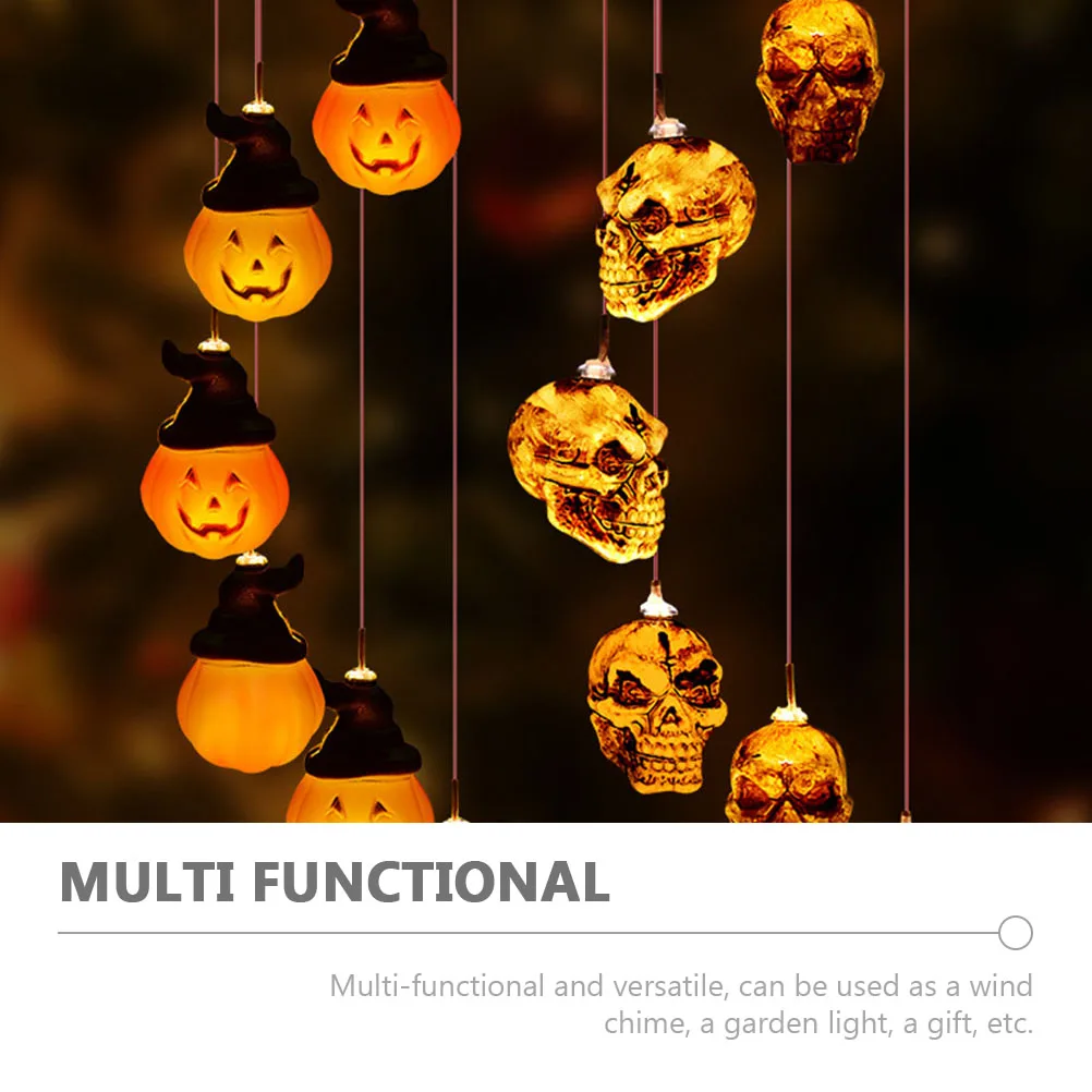 

Creative Pumpkin Shape Solar Wind Chime Outdoor Garden Light Hanging Decorative Lamp Solar-Powered Windchime For Porch Yard
