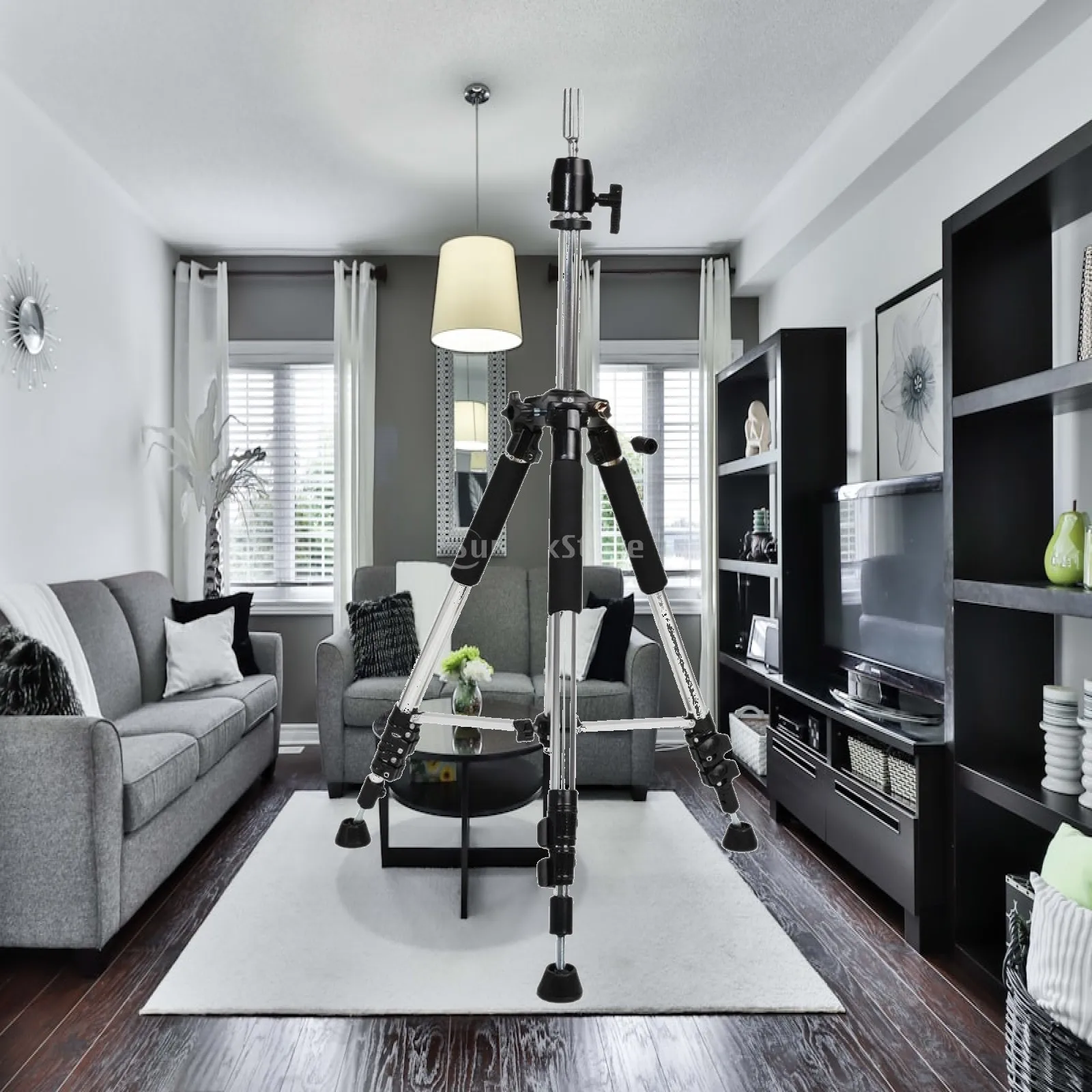 Mannequin Head Tripod Stand Stable Tripod Stand with Height-Adjustable Column Slip-Resistant for Hairdressers, Home Studio,
