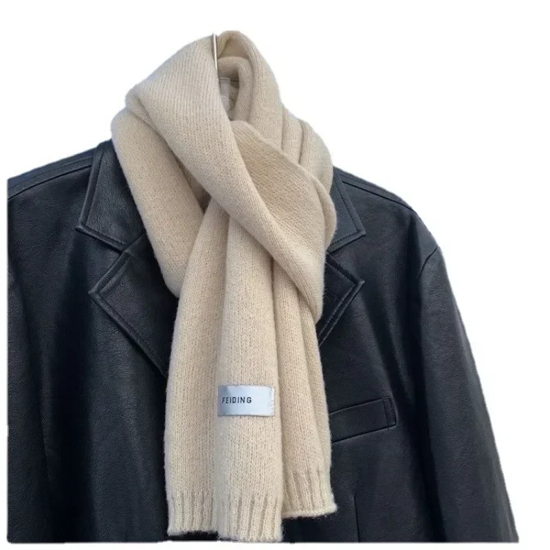 الشتاء وشاح الرجال النساء محبوك الصوف الكورية أنماط موضة بسيطة زوجين سميكة الدافئة وشاح طويل 160 سنتيمتر جودة عالية بلون #6