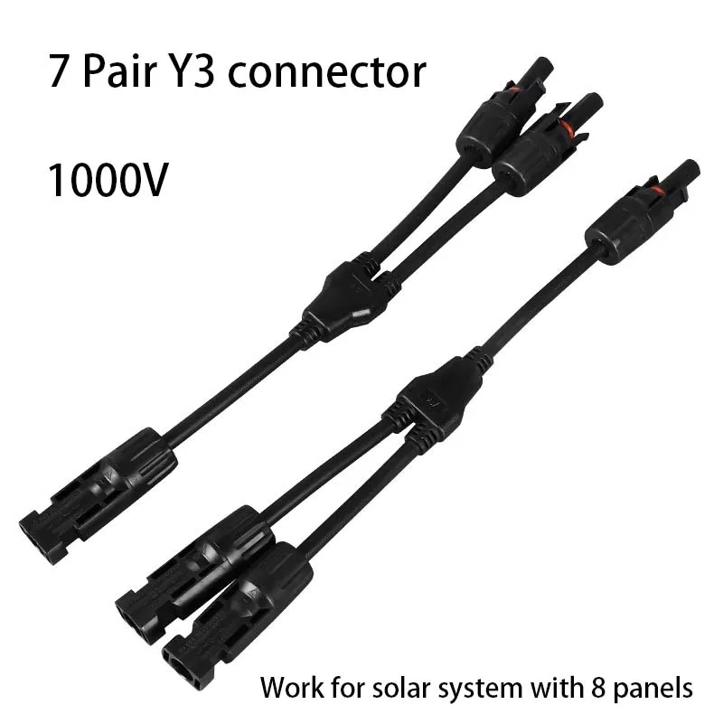 7 Pair 2 in 1 Solar Connector Y 1000V 1500V IP67 Waterproof  Solar Panels Power System Diagram PV Panels Connectors