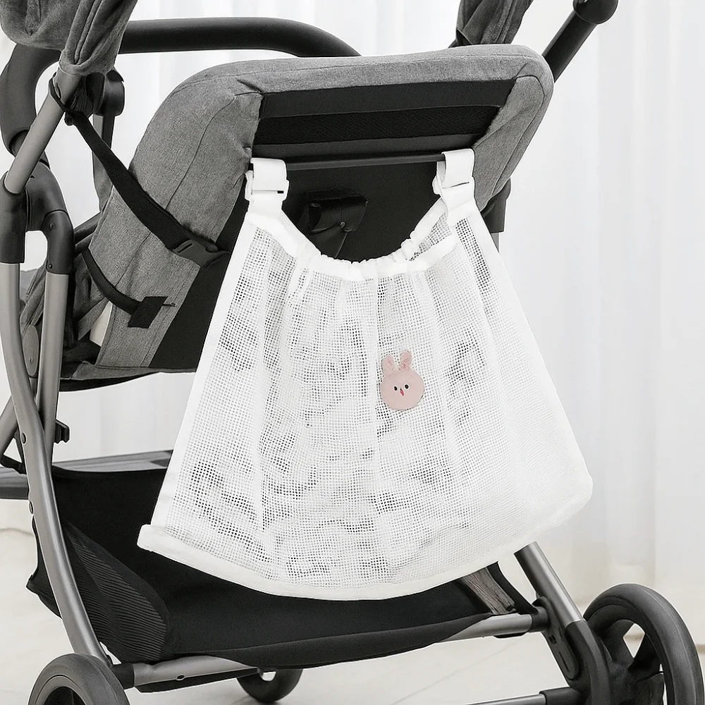 

Multifunction Baby Stroller Storage Bag Cartoon Animals Large-capacity Baby Pram Hanging Bag Bear Rabbit Squirrel Mesh Mommy Bag