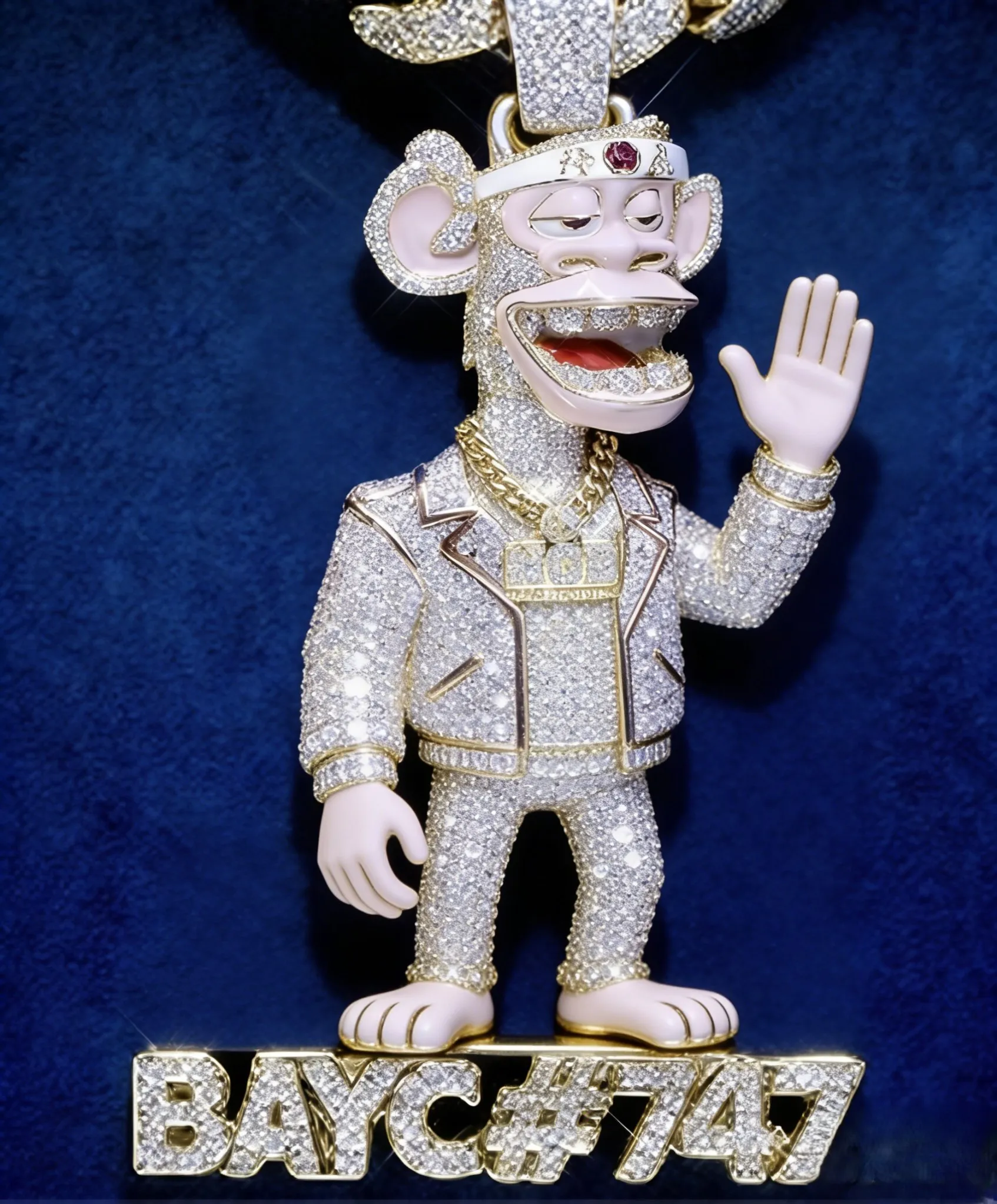 3D Enamel Monkey Hip Hop Pendant Rapper Jewelry 3D NFT Monkey Iced Out Moissanite Diamond Pendant украшения на шею  herren
