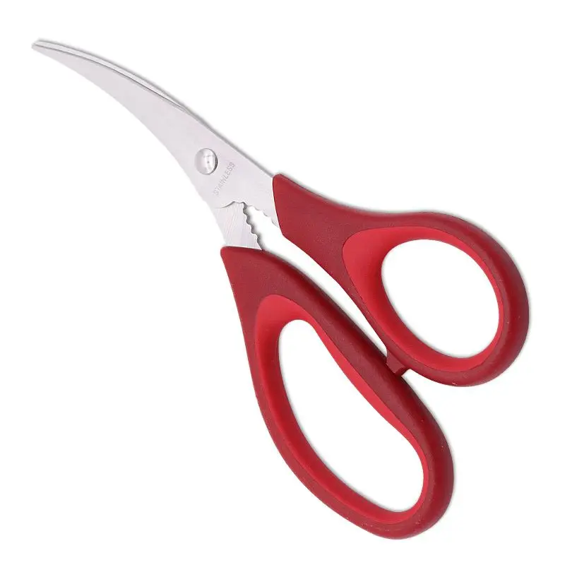 Stainless Steel Multifunction Curved Scissors Home Kitchen Knife Fish Shrimp Cutting Tool Business Office Supply Paper Cutter