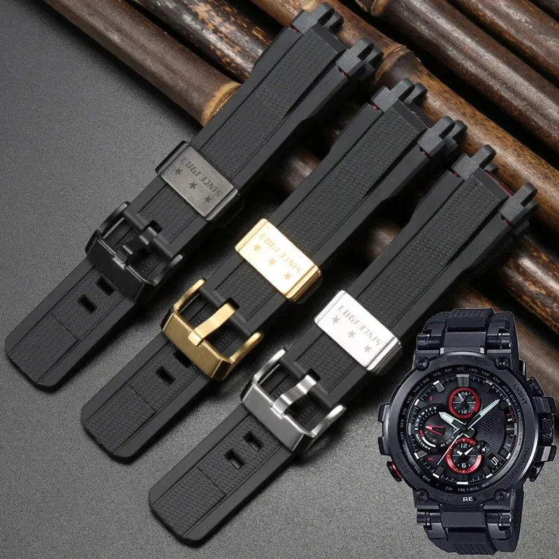 

Watch Accessories Suitable for Casio MTG-B1000 G1000 Men's Resin Strap Watch Band Solid Steel Linker Rubber Pin Buckle Bracelet